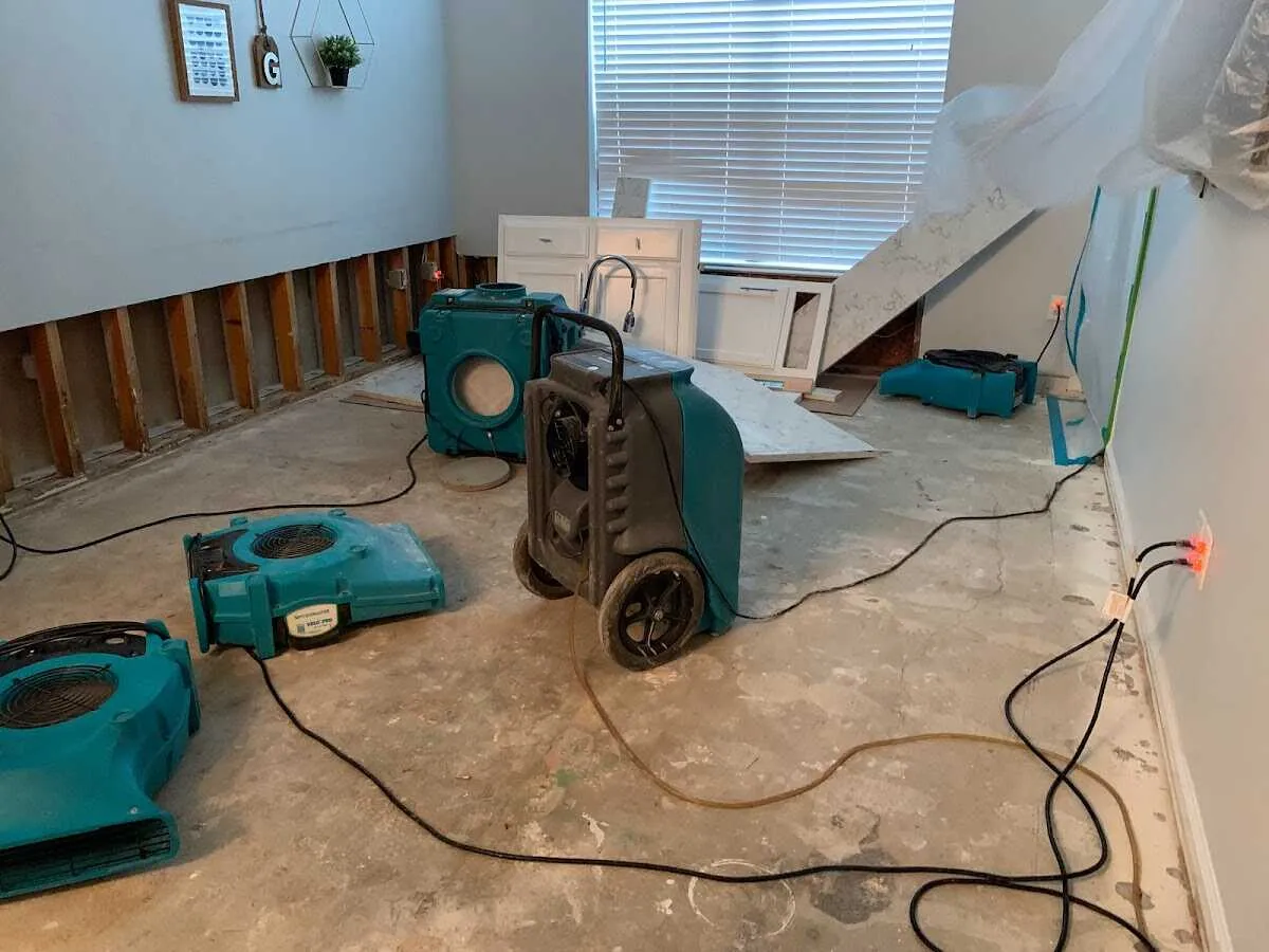 Dehumidifier in flood-cut room for Water Extraction & Removal in Fairborn